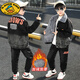G.DUCKKIDS童裝男童冬裝套裝2025新款兒童男孩加絨加厚牛仔兩件套中大童帥氣 灰色漸變色兩件套 150碼建議身高143左右
