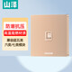 山澤 電腦插座網(wǎng)口網(wǎng)絡(luò)面板 適用電話信息模塊 通用超五/六/七類模塊加厚86型面板 單口 金色XMB-J01