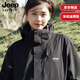 JEEP SPIRIT吉普沖鋒衣男女三合一情侶款可拆卸連帽登山情侶機(jī)能夾克外套上衣 黑色 三合一可拆卸內(nèi)膽 XL (推薦120-135斤）