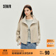 森馬（Semir）外套女秋季花苞拼接格子寬松立領(lǐng)2025風(fēng)文藝通勤夾克10A525108004