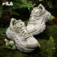 FILA 楊冪同款斐樂女鞋F(xiàn)ERN運動鞋蕨草鞋厚底休閑鞋老爹鞋子女 杏仁奶白/雪白-AS 38