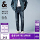 杰克·瓊斯（JACK&JONES） 潮流時(shí)尚LOGO皮標彈力修身水洗貓須舒適百搭牛仔褲男裝225132035