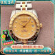 【二手95新】帶鉆布紋 帝舵經(jīng)典系列21013香檳色馬賽克鑲鉆鐘表38mm手表男表機(jī)械表