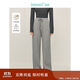 茵曼休閑松緊腰闊腿褲冬女裝加厚寬松顯瘦直筒長(zhǎng)褲子 灰色 S 