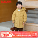 鴨鴨兒童羽絨服中長(cháng)款童裝中大童加厚男童女童可愛(ài)洋氣冬季外套YD 姜黃色 100