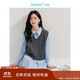 茵曼老錢(qián)風(fēng)麻花毛針織2025秋季女裝百搭馬甲通勤毛衣 蒼灰 S