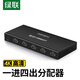 綠聯(lián) HDMI分配器一分四4K 1進(jìn)4出高清分屏筆記本電腦臺式機接電視顯示器投影儀【兼容一分二/三】40202