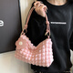 靚做小眾包包泡泡花朵手提圓筒包時(shí)尚少女質(zhì)感單肩手拎便當包百搭淑女 粉紅色1個(gè)