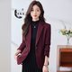 SXA香港潮牌紅色毛呢西裝外套女2025新款春季小個(gè)子通勤百搭職業(yè)西服 單件酒紅色西裝 M