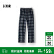 森馬（Semir）休閑褲女冬格子加絨長(zhǎng)褲寬松2025鹽系復(fù)古潮流闊腿褲109725127005