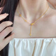 QUAMER老鳳凰金店款法國(guó)輕奢經(jīng)典款小蠻腰項(xiàng)鏈女18k包金不褪色小 小蠻腰套鏈