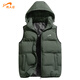 貴人鳥(niǎo)棉馬甲男冬季保暖上衣男時(shí)尚無(wú)袖外套休閑背心騏驥紅 軍綠 2XL