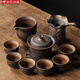 聚晟（JUSHENG） 聚晟日式粗陶茶具套裝鎏金釉功夫茶具陶瓷復(fù)古家用簡約茶壺茶杯辦公室 10頭蓋碗