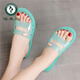 啄木鳥(niǎo)水晶涼拖鞋女2025新款夏季室內洗澡浴室防滑防臭果凍透明塑料涼鞋 A款 V06 綠色 40 偏小一碼