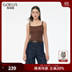 歌莉婭吊帶背心女夏外穿2025新款流行穿搭針織短款上衣1E5C5B580 91Y啡色 L