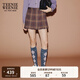 Teenie Weenie小熊女裝半身裙2025年秋季新款氣質(zhì)學(xué)院風(fēng)格紋百褶裙 棕色 XS