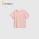 童泰（TONGTAI）嬰兒T恤夏季衣服兒童休閑外出短袖上衣TS42X489-DS粉色110cm