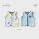歡喜小熊  嬰兒馬甲春秋純棉雙層坎肩兒童兩面穿衣服背心打底寶寶馬夾秋裝 藍色(1件裝) 90 (建議18-24個(gè)月.身高80-90cm)