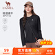 駱駝（CAMEL）長(cháng)袖速干T恤女跑步健身圓領(lǐng)運動(dòng)上衣 C25CAVL6001 幻影黑 L