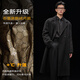 伯爵卓爾高端全羊毛雙面呢大衣100%男士2025秋冬季新款中長(cháng)款通勤男裝外套 月夜黑（中長(cháng)款） 【二代-石墨烯/鵝絨內膽】 3XL (190)