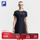 FILA 斐樂(lè )官方女子連衣裙2025夏新款網(wǎng)球運動(dòng)簡(jiǎn)約基礎短袖POLO裙 RD寶藍-NV M 165/84A/M
