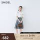 SNIDEL2025春夏新品簡約百搭高腰絲巾百褶半身裙含腰帶SWFS252146 灰色 M (1)