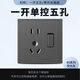 西蒙（SIMON） 開關(guān)插座面板五孔插座空調(diào)網(wǎng)絡(luò)單開雙控一開五孔E6熒光灰 一開單控五孔