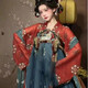 唐制漢服女成人【鎏金夜宴】原創(chuàng)正品春唐制漢服齊胸襦裙學(xué)生古裝 鎏金夜宴紅上衣+藍(lán)裙子送披帛 M