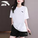 安踏運動(dòng)套裝女夏季速干衣短袖短褲兩件套跑步健身服【男女同款】 1204-1純凈白 M/170