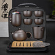 鳳陶凰（FENG TAO  HUANG）紫砂便攜旅行茶具一壺四杯快客杯家用禮品戶(hù)外便攜茶器帶茶盤(pán)套裝 西施旅行豪華套裝+茶盤(pán)（道法自然）