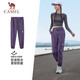 駱駝（CAMEL）運(yùn)動休閑女褲子防潑水梭織束腳運(yùn)動褲 J23CAVLR059 甜葡萄紫 L