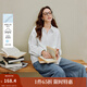茵曼2025秋冬女裝新款簡約通勤刺繡口袋純棉襯衫顯瘦寬松長袖襯衣 珍珠白 L