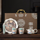 億殿園故宮文創(chuàng)功夫茶具套裝復(fù)古銀壺高端茶具禮品商務(wù)隨手禮生日禮物 敦煌鎏銀套裝