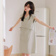 米度麗哺乳睡裙帶胸墊夏季產(chǎn)后哺乳衣外出喂奶月子服孕婦睡衣家居裙子 綠色-帶胸墊 M（建議80-110斤左右）