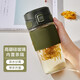 私家良品（cica） 玻璃水杯男女泡茶杯茶水分離辦公室咖啡杯便攜高顏值水杯子夏季 森林綠-（直飲款+帶茶隔） 460ml