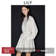 LILY氣球裙2025春法式垂感氣質(zhì)插肩燈籠袖腰帶長(zhǎng)袖蓬蓬裙連衣裙女 703米色 S