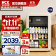 HCK哈士奇小的冰吧冷藏小冰箱家用客廳小冰箱飲料柜冷藏柜一級能效辦公冷柜墩墩吧mini118-130L 冷凍冷藏丨奶茶色118LSC-130RD-S