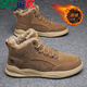 卡帝樂(lè )鱷魚(yú)（CARTELO）高幫男鞋冬季加絨加厚運動(dòng)休閑防水防寒雪地靴男加絨加厚保暖棉鞋 沙色 39