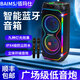 BAIMS戶(hù)外便攜雙10寸大功率廣場(chǎng)舞藍牙音箱防水重低音無(wú)線(xiàn)麥克風(fēng)音響 黑色