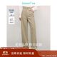 茵曼簡(jiǎn)約通勤闊腿直筒長(cháng)褲夏秋女裝高腰顯瘦寬松休閑褲子 淺卡其 28 