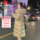 皮爾卡丹白鴨絨2025新款高檔免洗亮面羽絨服女中長款百搭收腰大衣女冬季 香檳色【白鴨絨】 M 【建議100-112斤】