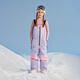 南恩兒童滑雪褲新款單板背帶褲保暖防水拼色雙板滑雪背帶褲男女童 桃粉紫 150cm