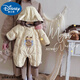 迪士尼（Disney）嬰兒連體衣衣服加厚棉衣寶寶保暖外出服加絨外出連帽棉襖爬服冬裝 米黃色 80cm 80