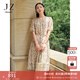 玖姿·安娜蔻曠野美拉德波點(diǎn)木耳邊雪紡寬松輕薄收腰連衣裙女夏款 花淺米 M