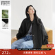 對(duì)白萊賽爾蝙蝠袖翻領(lǐng)短外套女2025秋季新款黑色寬松廓形抽繩上衣 靜謐黑 XL
