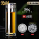 Pritea銀幣蓋高顏值雙層玻璃杯隔熱茶杯水晶泡茶杯車(chē)載水杯 380ml大杯8K鏡面 規格