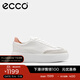 愛(ài)步（ECCO）休閑鞋女 厚底增高時(shí)尚百搭小白鞋板鞋拼色運動(dòng)鞋 街頭219553 HL 石灰色/白色/橘粉色21955361285 37