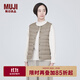 無(wú)印良品（MUJI）女式 輕量羽絨便攜式 背心 馬甲馬夾女款冬季內膽保暖女裝 淺米色 L (165/88A)