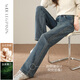 韓都衣舍【窄而有型】窄版牛仔直筒褲2025時(shí)尚顯瘦褲子女春秋高級感