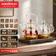 金灶（KAMJOVE）全智能底部自動(dòng)上水電熱水壺 噴淋式煮茶壺燒水保溫煮茶一體機茶臺恒溫燒水壺 H-9A 0.9L 蒸煮一體煮茶壺